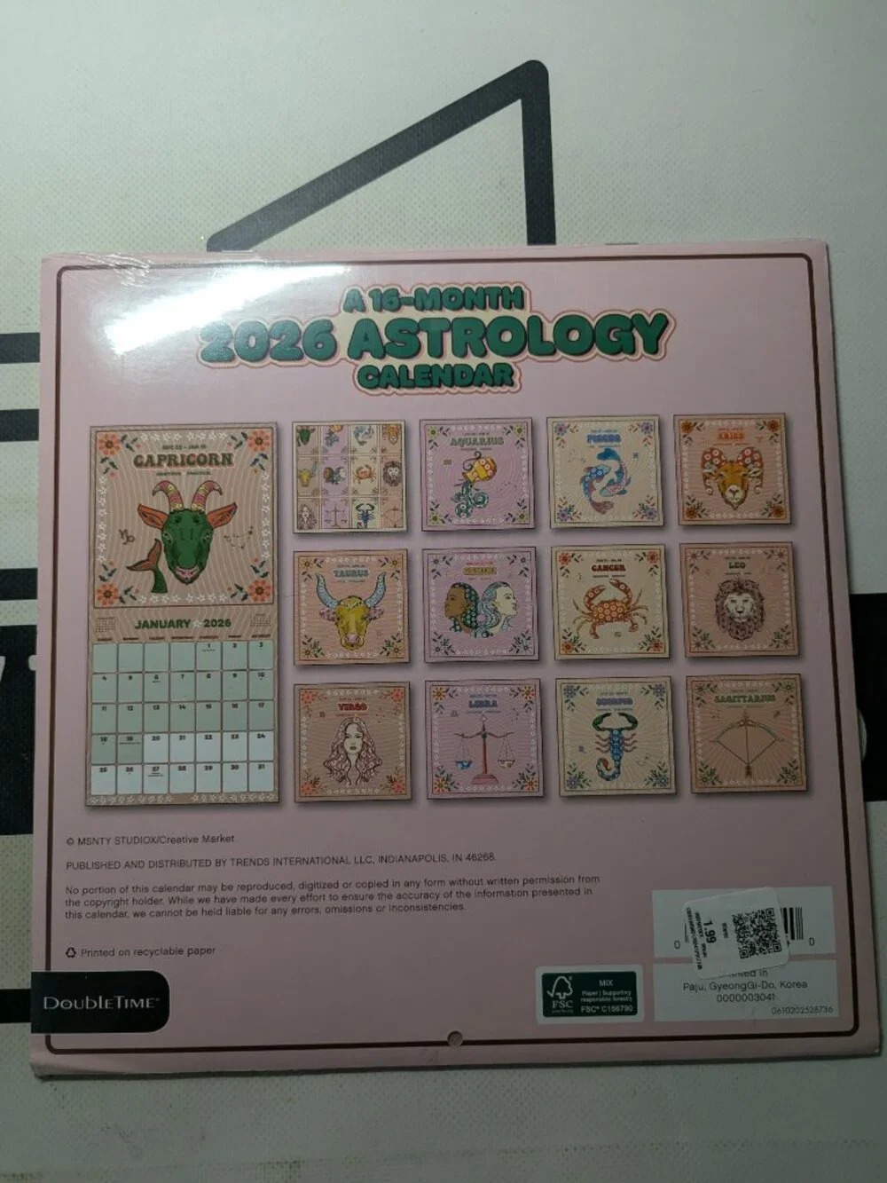 A 16-Month 2026 Astrology Calendar Capricorn Aquarius Pisces Aries Virgo Taurus